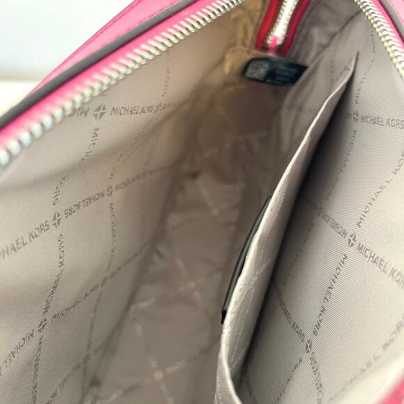 Michael Kors Jet Set Large Ombré Signature Logo Crossbody Body Bag Dragonfruit - Picture 7 of 10